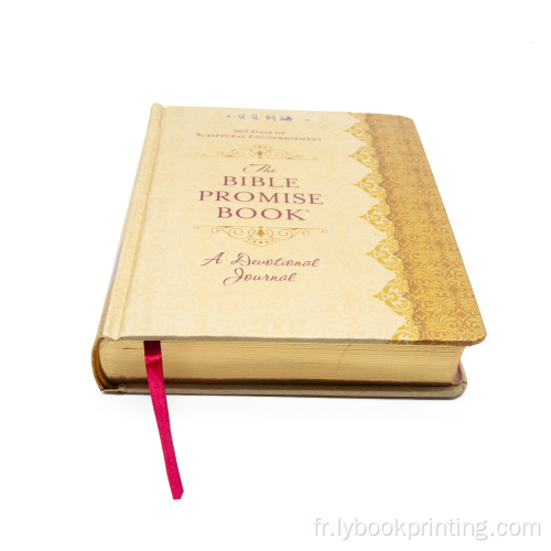 Couverture en cuir Bords d'or imprimés en gros de la Bible sainte